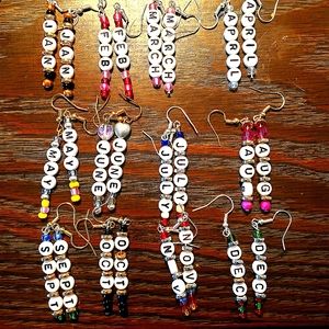Handmade 12 month fish hook earrings